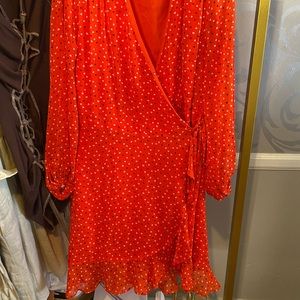 Banana Republic Red Dress with Heart Pattern